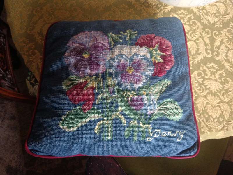 Pansy Flower Tapestry Cushion