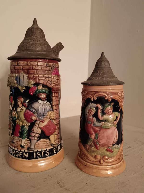 Pair of German Steins