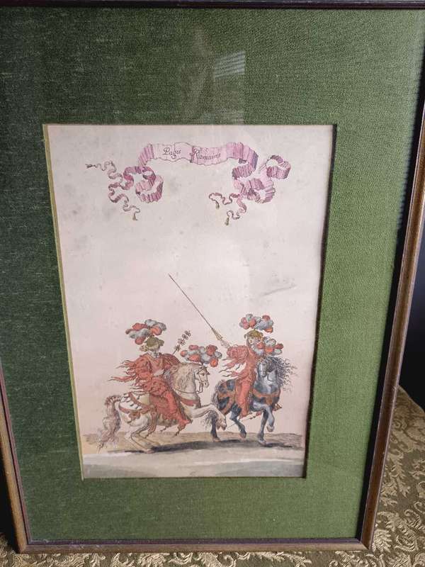 Pair of Ages Roman's & Trompettes Roman's Colored Engravings
