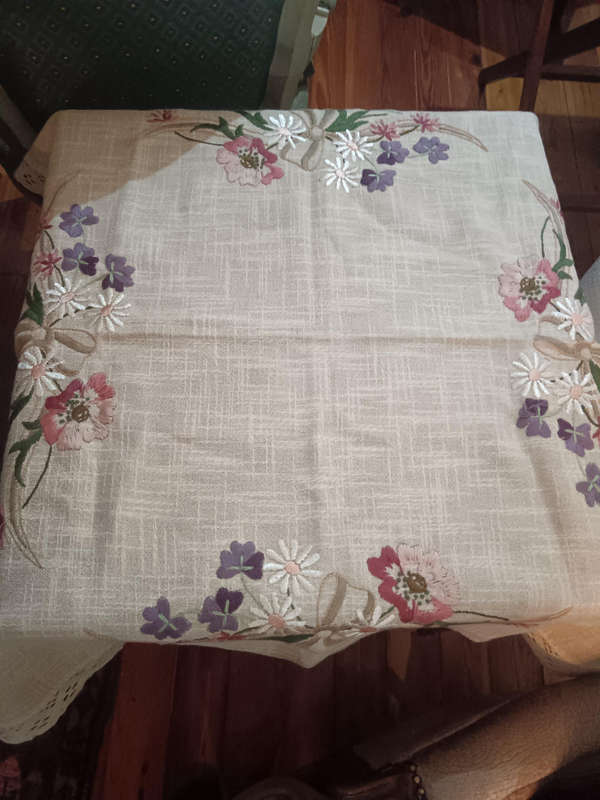 Embroided Square Tablecloth