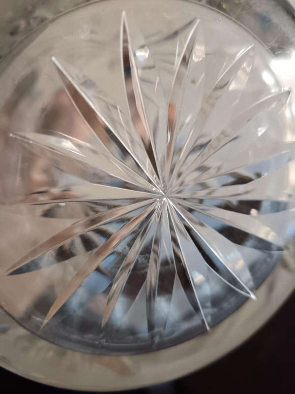 Cut Crystal Decanter with Faceted Stopper