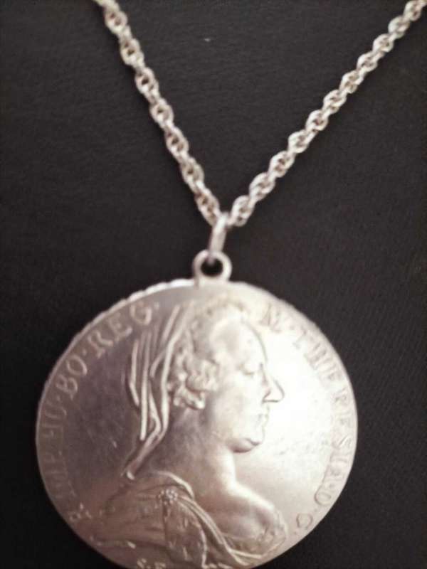 Vintage pendant with Coin of Maria Theresa Thaler