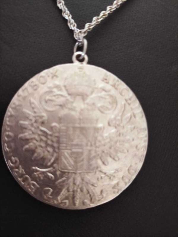 Vintage pendant with Coin of Maria Theresa Thaler
