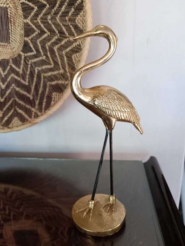 Pair of Golden Heron Bird Figurines