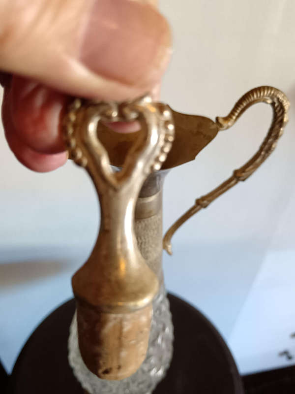 Cut Glass & Silver Plated Claret Jug with Stopper