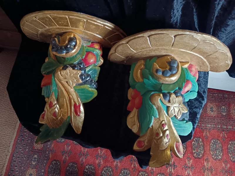 Pair of Multi Coloured Wall Sconces