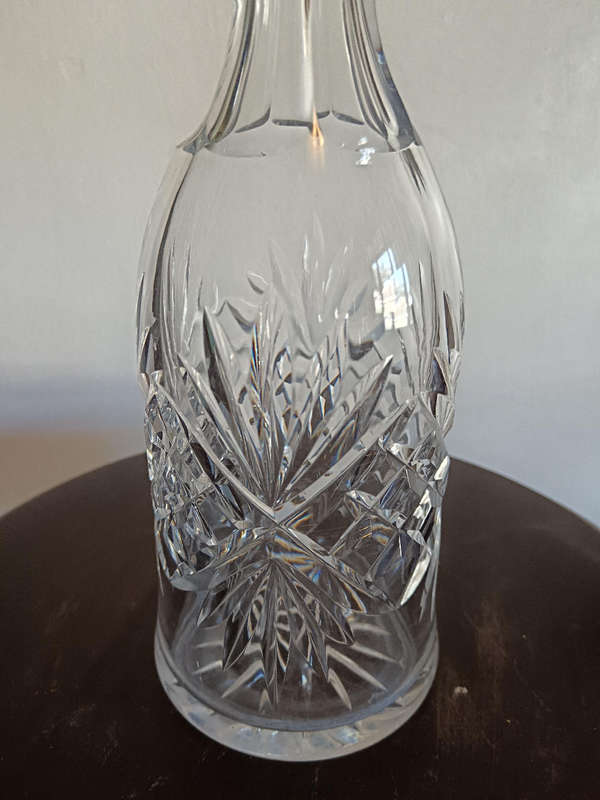 Cut Crystal Decanter with Faceted Stopper