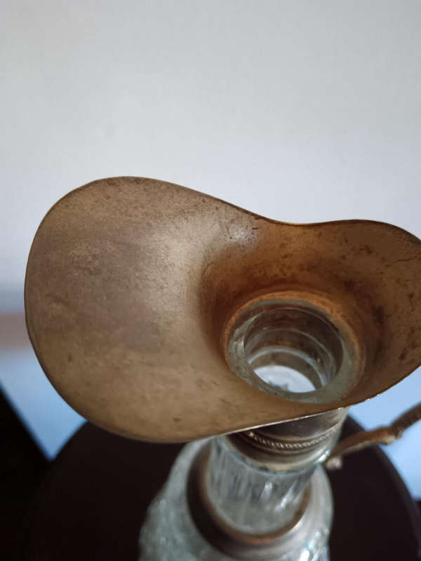 Cut Glass & Silver Plated Claret Jug