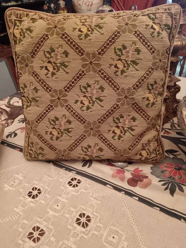 Tapestry Cushion with Flowers