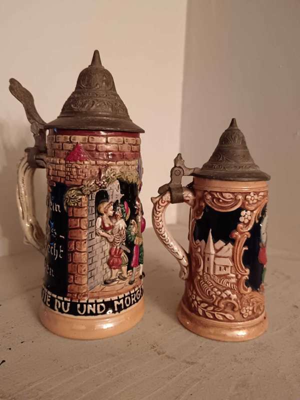 Pair of German Steins