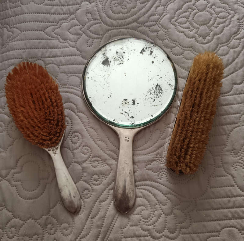 Japanese Silver Hallmarked Dressing Table Set