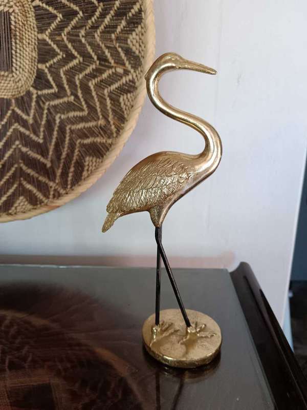 Pair of Golden Heron Bird Figurines