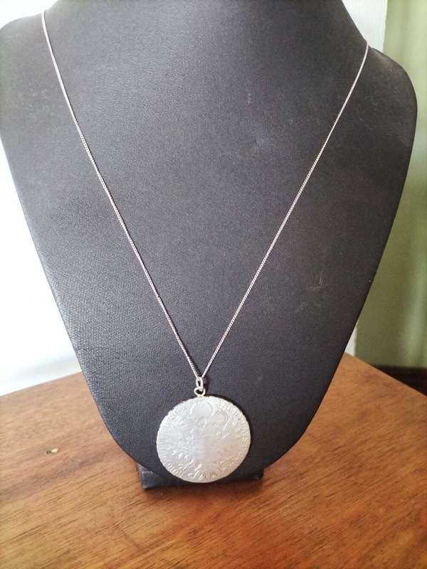 Vintage Maria Theresa Thaler Coin with chain