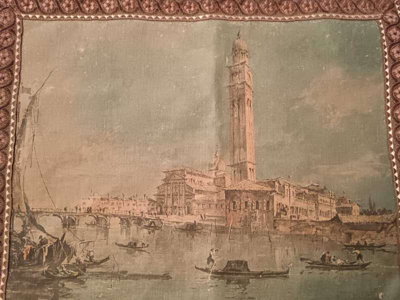 Pair of Italian Screen Painted Wall Hangings