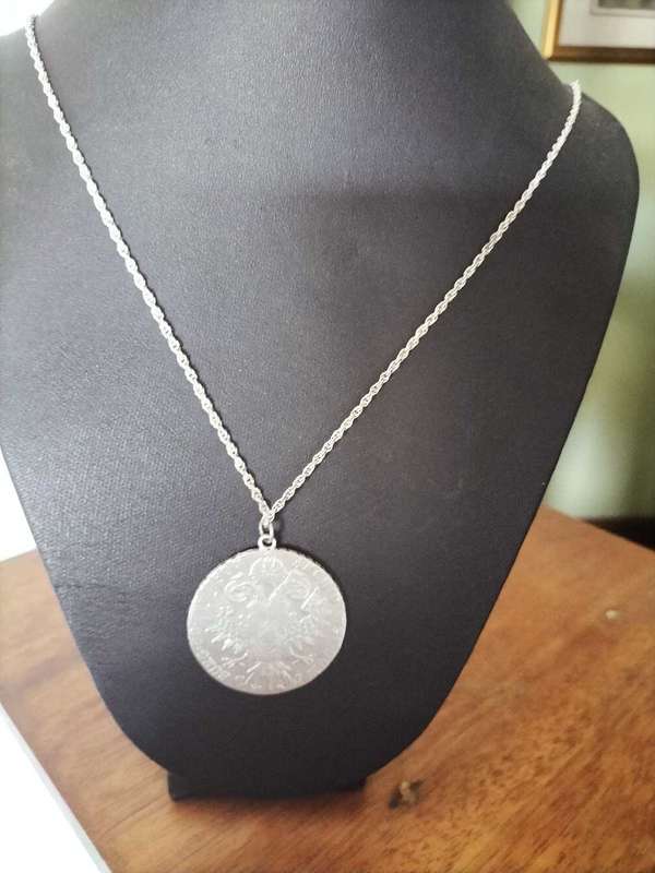 Vintage pendant with Coin of Maria Theresa Thaler
