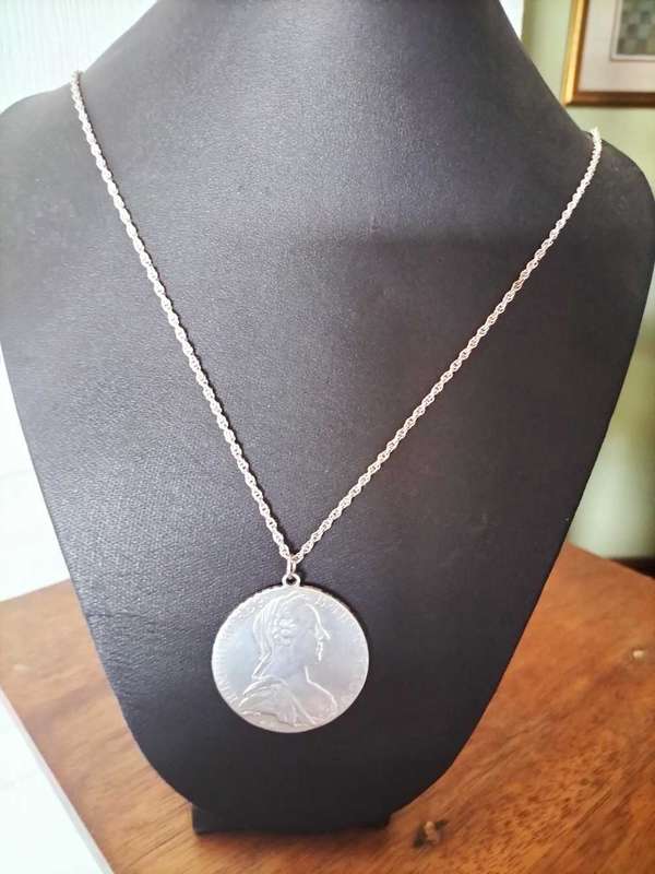 Vintage pendant with Coin of Maria Theresa Thaler