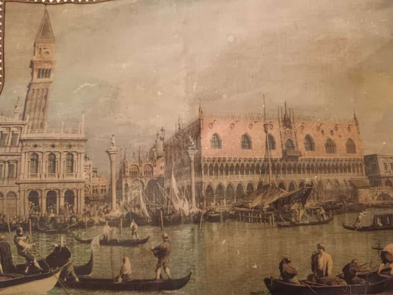 Pair of Italian Screen Painted Wall Hangings