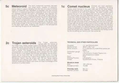 CISKEI FOLDER SOLAR SYSTEM NICE EDUCATIONAL ITEM WITH CARDS EXPLAINING ABOUT PLANETS & MINI SHEET