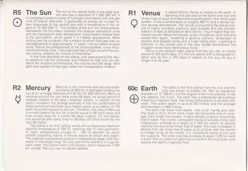 CISKEI FOLDER SOLAR SYSTEM NICE EDUCATIONAL ITEM WITH CARDS EXPLAINING ABOUT PLANETS & MINI SHEET
