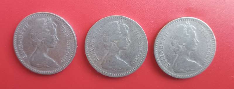 RHODESIA 1964 20 CENTS X3