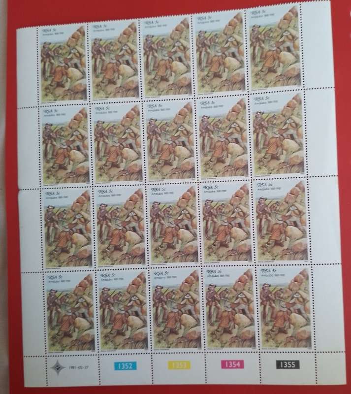 FULL SHEET OF 4 c OF CENTENARY OF BATTLE OF AMAJUBA  MINT 1981
