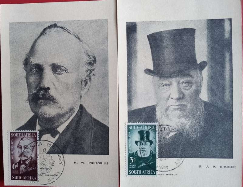 SCARCE MAXIMUM CARDS PRESIDENTS KRUGER&PRETORIUS 1955