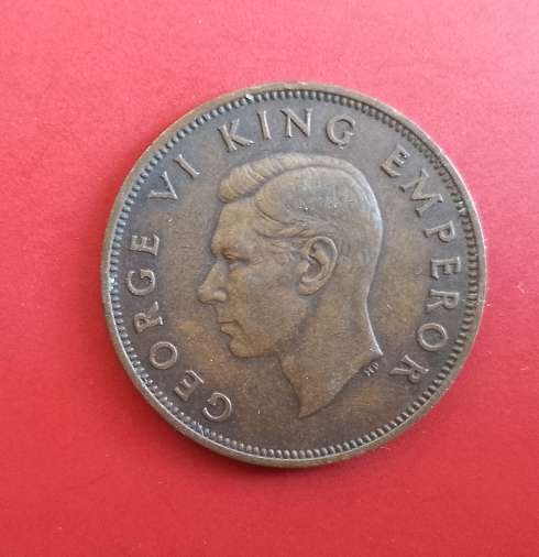New Zealand, KG 1940 One Penny coin