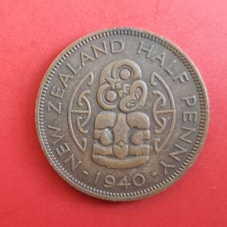 New Zealand, KG 1940 One Penny coin