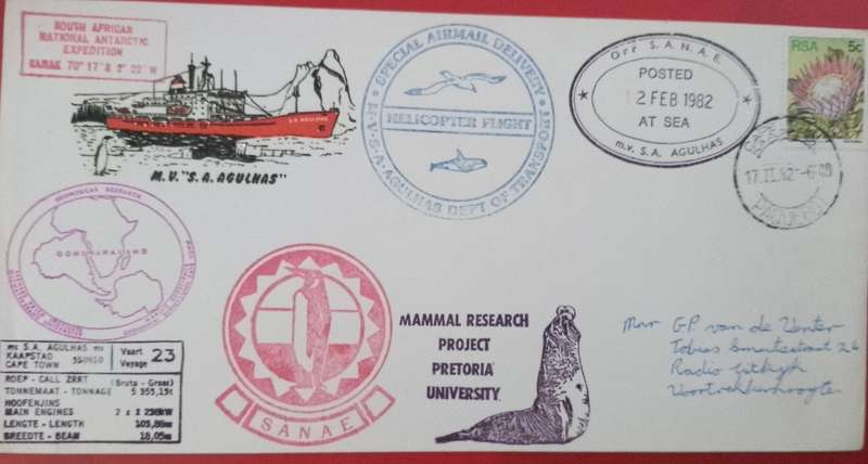 SANAE MAMMAL RESEARCH PROJECT HELICOPTER FLIGHT 1982 POSTED AT SEA COVER