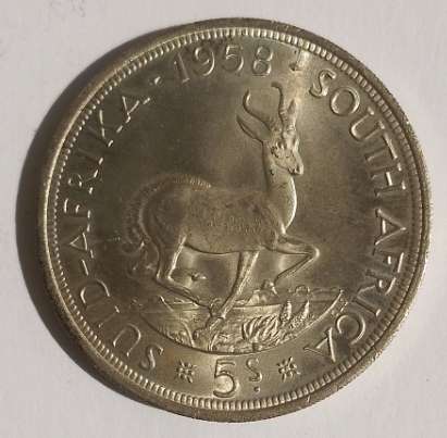 Union of South Africa: Silver Crown (5/-) of 1958