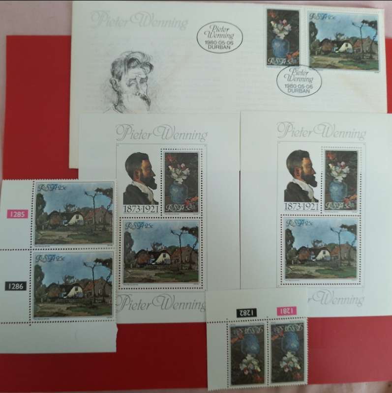 RSA #S5 1980 Paintings by Pieter Wenning & 2mini sheets plus stamps