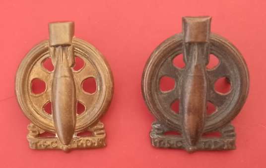 WW2 SOUTH AFRICA X2 TECHNICAL SERVICES CORPS AFRICA BADGE BACK INTACT