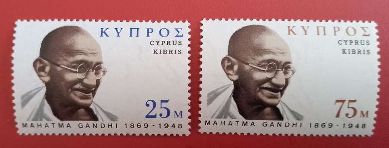 GHANDHI STAMPS FROM CYPRUS X2