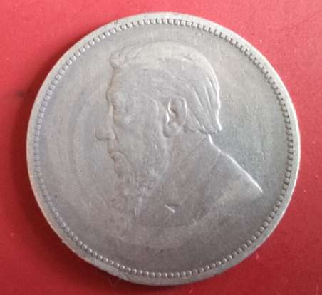ZAR P. KRUGER  2 SHILLING 1896  (STERLING SILVER .925 SILVER)