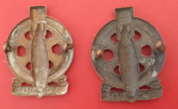 WW2 SOUTH AFRICA X2 TECHNICAL SERVICES CORPS AFRICA BADGE BACK INTACT