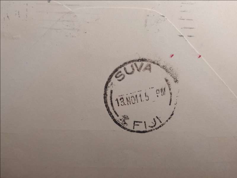 FIRST AIRMAIL SERVICE NEW ZEALAND-FUJI 1941 DATED 11/11/41..BACK STAMPED 13/11/41 FUJI..