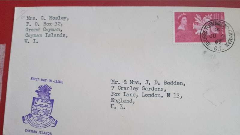 CAYMAN ISLANDS FIRST DAY ISSUE STAMP FDC 1963