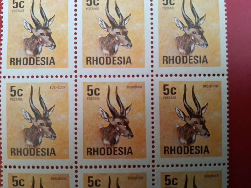 RHODESIA 1974 DEFINITIVE ISSUE SACC 255A-5c  MNH MALFORMED "R"