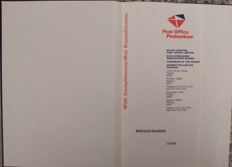 COLLECTORS ITEM ISSUED BY POST OFFICE AS A GIFT RSA STAMPS 1988-92 MNH WITH WRITE UP ON ALL-SCARCE