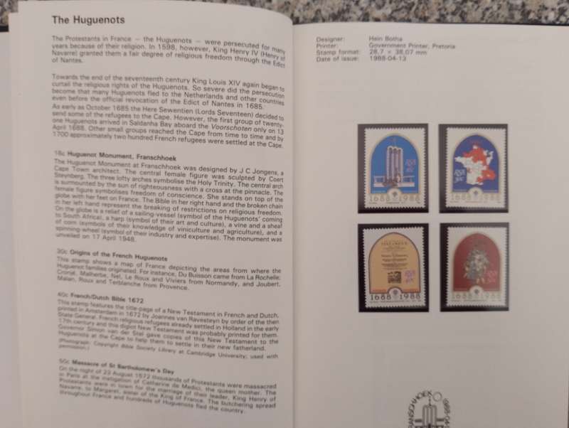 COLLECTORS ITEM ISSUED BY POST OFFICE AS A GIFT RSA STAMPS 1988-92 MNH WITH WRITE UP ON ALL-SCARCE