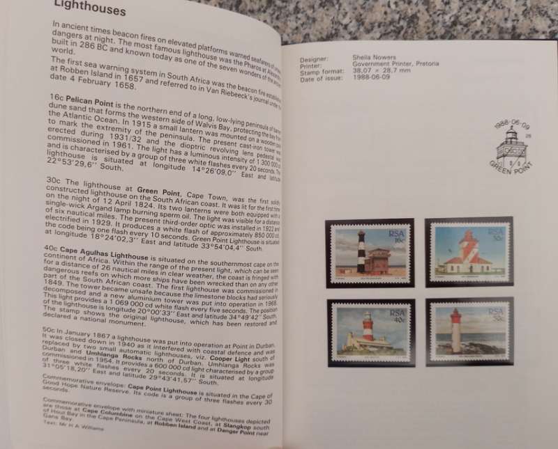 COLLECTORS ITEM ISSUED BY POST OFFICE AS A GIFT RSA STAMPS 1988-92 MNH WITH WRITE UP ON ALL-SCARCE