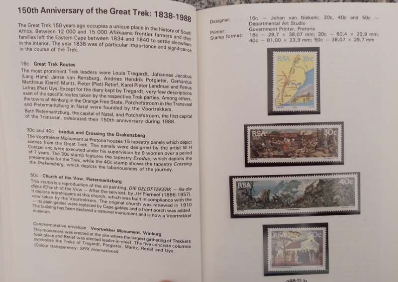COLLECTORS ITEM ISSUED BY POST OFFICE AS A GIFT RSA STAMPS 1988-92 MNH WITH WRITE UP ON ALL-SCARCE