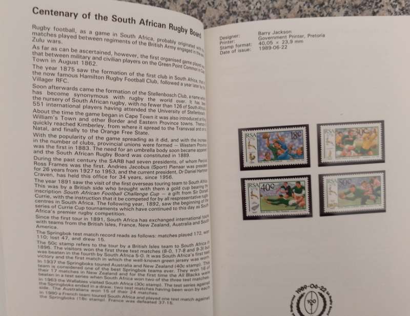 COLLECTORS ITEM ISSUED BY POST OFFICE AS A GIFT RSA STAMPS 1988-92 MNH WITH WRITE UP ON ALL-SCARCE