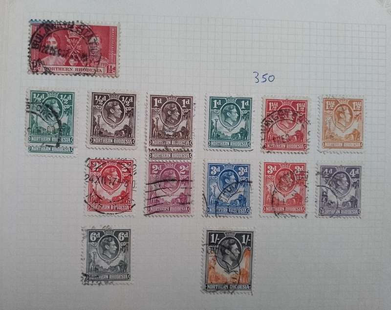 Northern Rhodesia 1938 -1952 PART SET USEDx 12 stamps