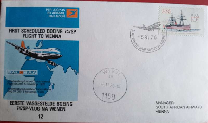 SAA JHB-VIENNA #12 1976