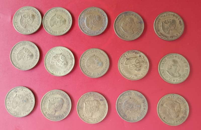 RSA 1961-64 LARGE 1/2 CENT COINS X15
