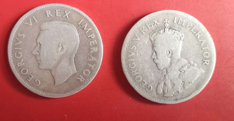 UNION 2X 2 1/2 SHILLING 80% SILVER 1932/40 NOT COMMON