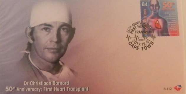 BARNARD 50TH ANNIVERSARY -FIRST HEART TRANSPLANT FDC 8.112-2017