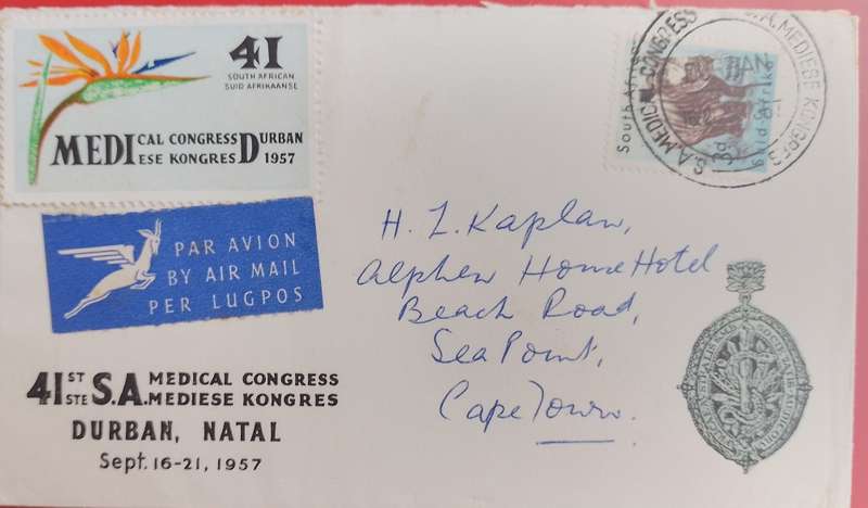 UNION FDC 41ST SA MEDICAL CONGRESS 1957