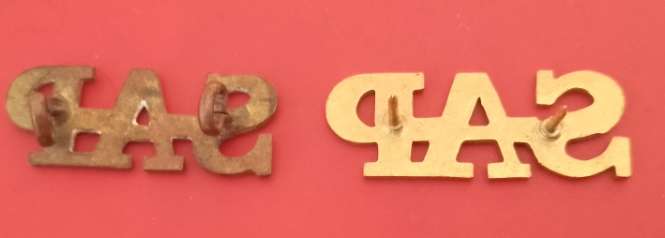 POLICE SAP x2- 1  BRASS BADGE THESE WERE USED UNTIL THE LATE 1970s +1 MODERN